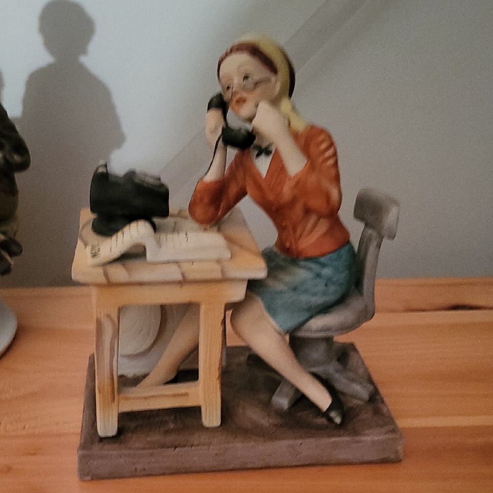 Vintage Secretary Figurine - Multicolor